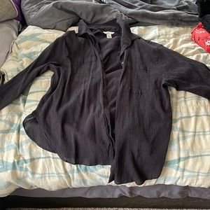 button up blouse from H&M. size xl. sheer material. comfortable. good condition